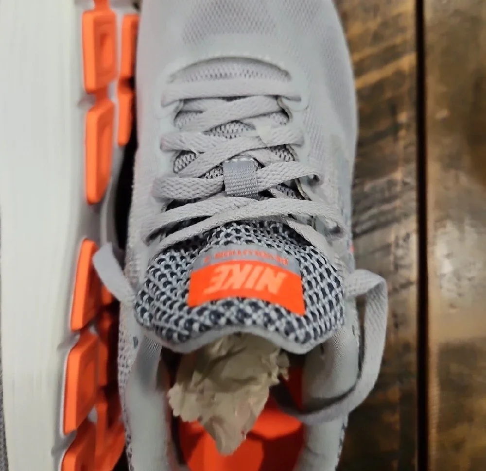 Nike Women Gray and Orange Mesh Sneakers